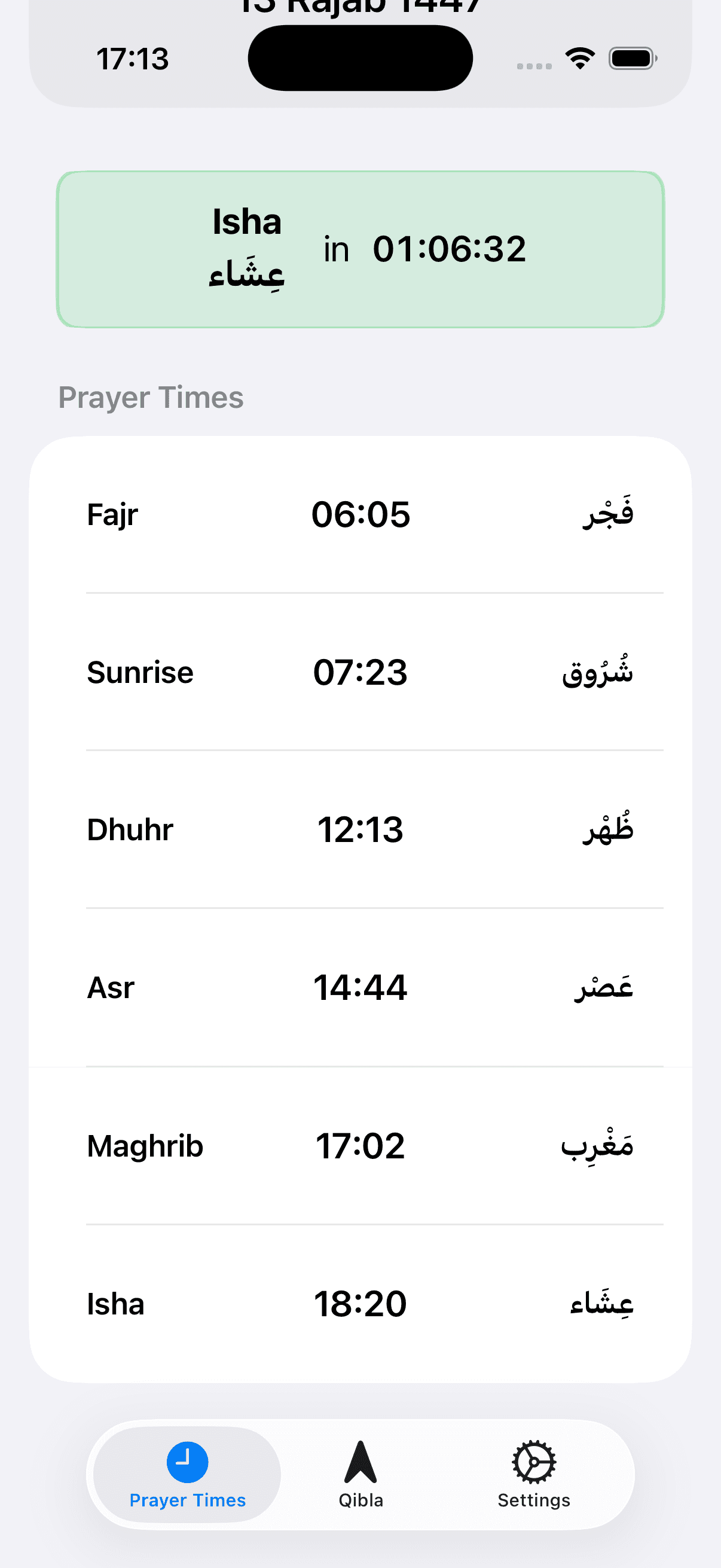 Prayer Times